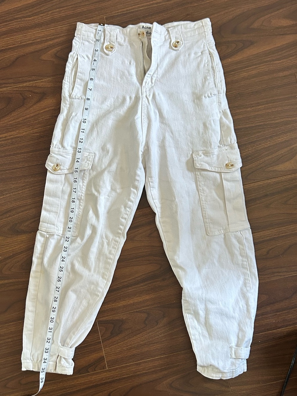 Acne Studios White Cargo Jogger Pants